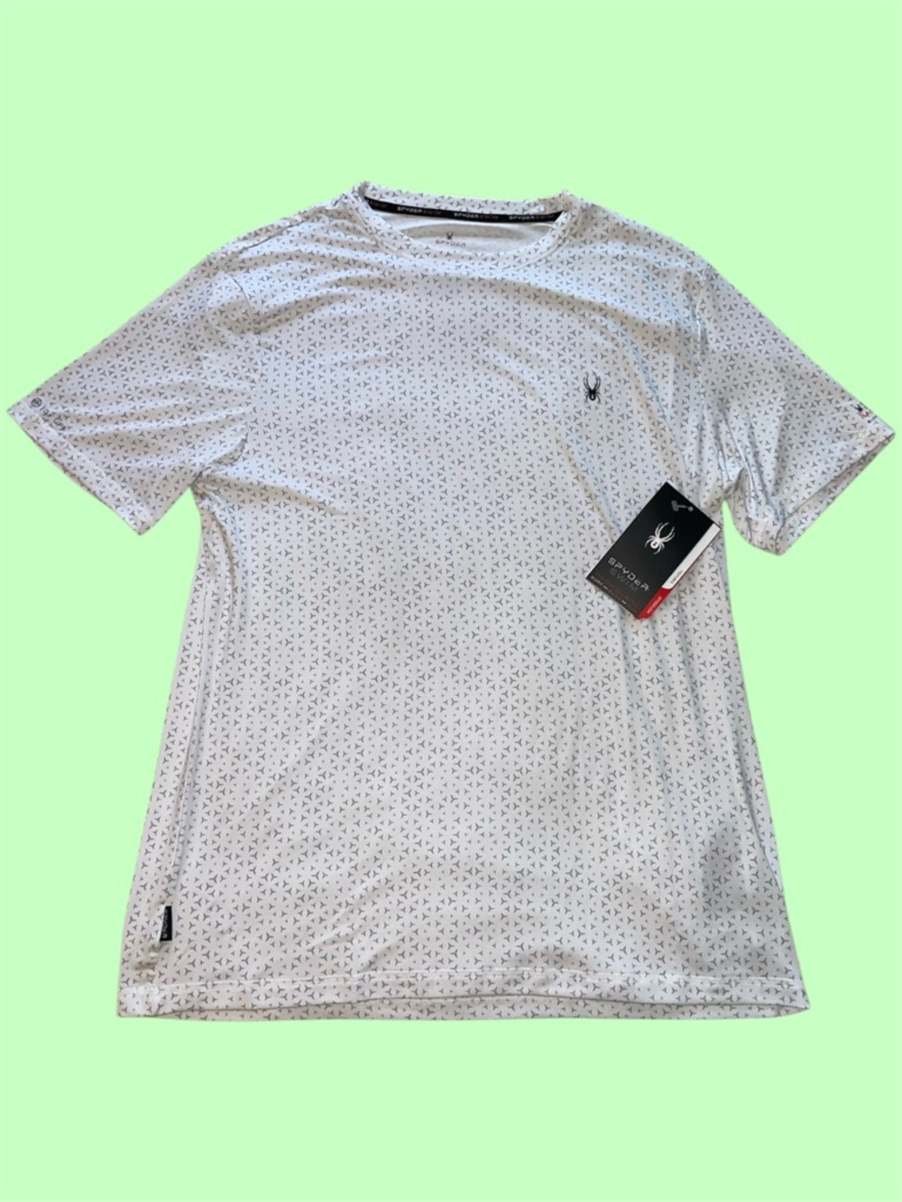 Spyder White Patterned Rash Guard‎ Swim Shirt UPF30+